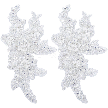 Flower Gauze & Sequin Embroidery Ornament Accessories DIY-WH20081-002A-1
