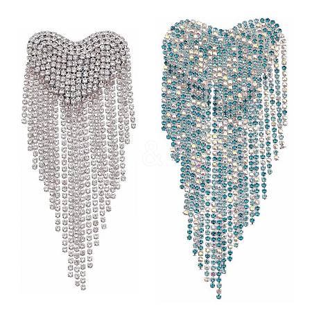 2pcs 2 color Zinc Alloy Rhinestone Cup Chain Shoulder Knot DIY-NB0006-56-1
