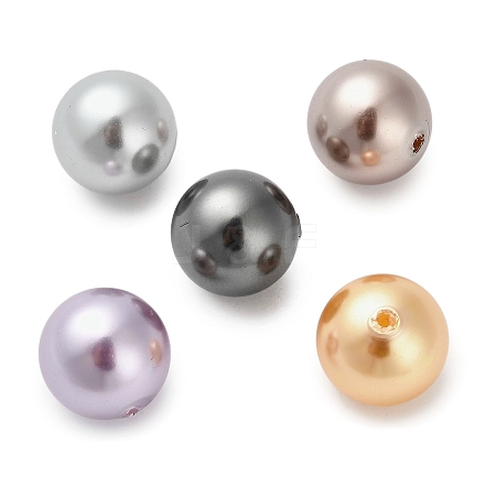 Baking Painted Pearlized Glass Pearl Round Beads HY-Q001-02C-1