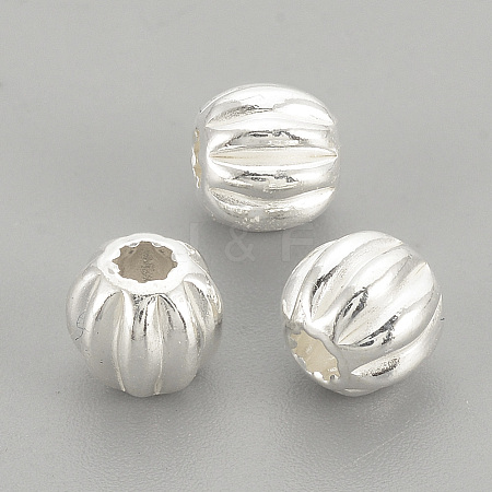 925 Sterling Silver Corrugated Beads LS-STER-S002-14-6mm-1
