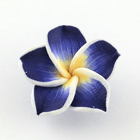 Handmade Polymer Clay 3D Flower Plumeria Beads CLAY-Q192-30mm-03-1