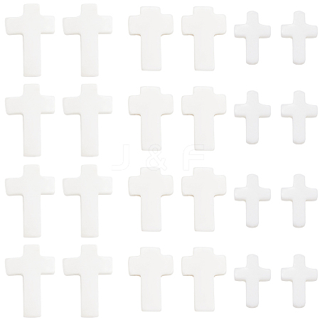 60Pcs 3 Styles Cross Natural Shell Beads BSHE-SC0001-18-1