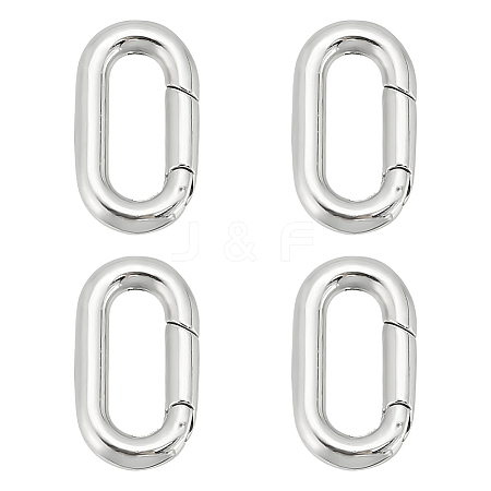 4Pcs 304 Stainless Steel Spring Gate Rings STAS-UN0051-08-1