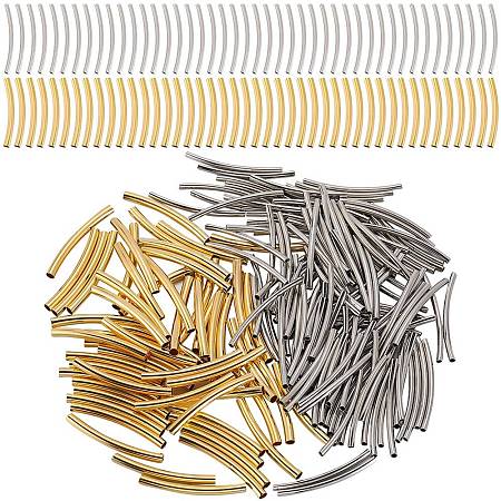 400Pcs 2 Colors Brass Tube Beads KK-SC0005-05-1