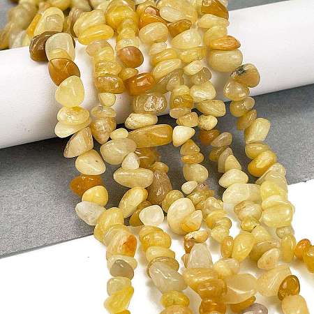 Natural Topaz Jade Chip Beads Strands G-M205-16A-1