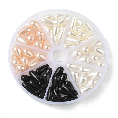 80pcs 4Style ABS Plastic Imitation Pearl Teardrop Beads MACR-AR0001-20-1