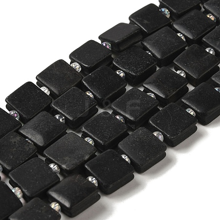 Natural Black Stone Beads Strands LS-G-L596-A11-01-1