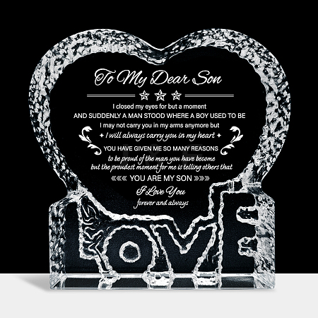Heart with Word K9 Glass Figurines DJEW-WH0026-002-1