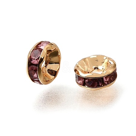 Brass Rhinestone Beads RB-K001-02G-01-1
