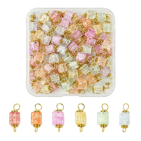 100Pcs Glass Connector Charms PALLOY-FZ00018-1