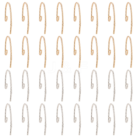 32Pcs 2 Colors Brass Earring Hooks FIND-AR0001-58-1