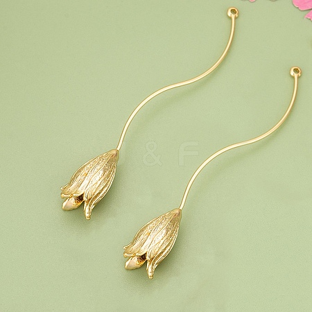 Three-Dimensional Flower Brass Pendants KK-V006-02G-03-1
