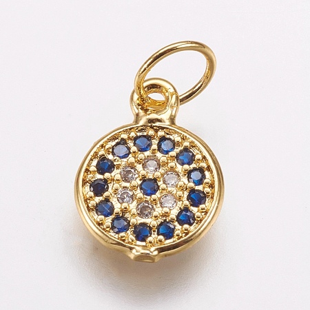 Brass Micro Pave Cubic Zirconia Charms ZIRC-E143-73G-1