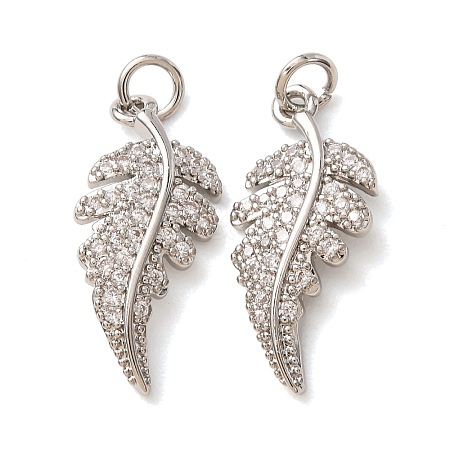 Brass Micro Pave Clear Cubic Zirconia Pendants CU-CBA2907-08P-1