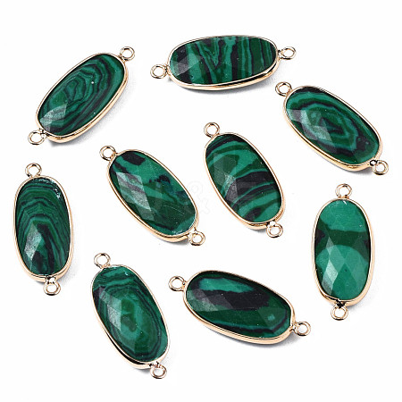 Synthetic Malachite Link Connectors G-S359-337A-1