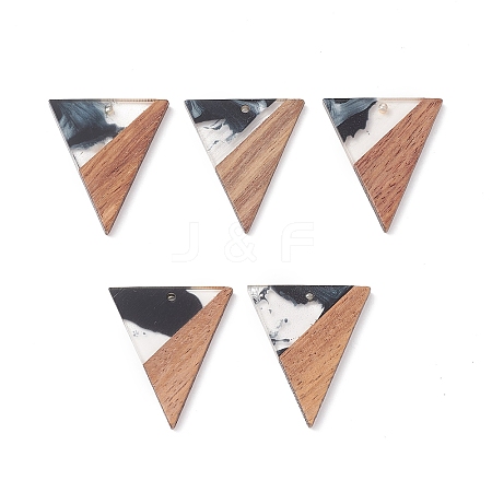Pearlized Resin & Walnut Wood Pendants WOOD-C016-01H-1