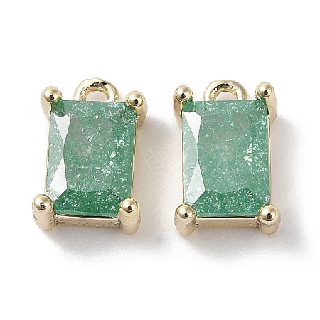 Brass Micro Pave Cubic Zirconia Charms KK-G491-31G-01-1