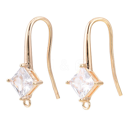 Brass Earring Hook ZIRC-Q019-002G-1