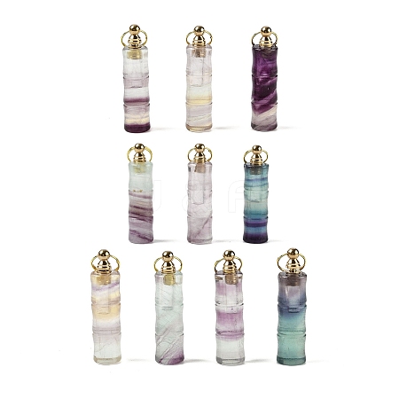 Natural Fluorite Perfume Bottle Pendants G-A253-01-1