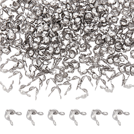 200Pcs 304 Stainless Steel Bead Tips STAS-UN0029-20-1