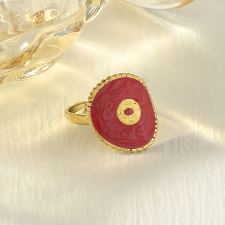 304 Stainless Steel Enamel Cuff Rings FS-WG277BE-05-1