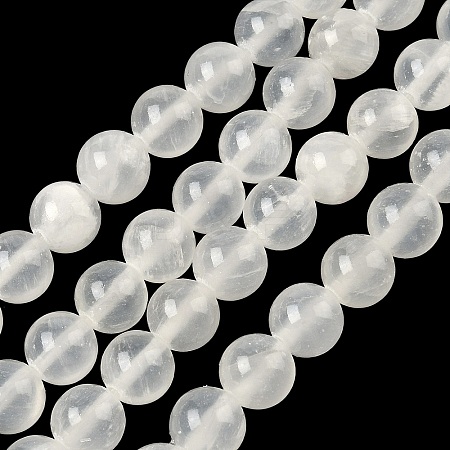 Natural Selenite Beads Strands G-N328-025B-01-1