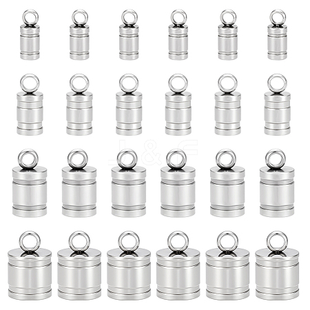 60Pcs 4 Styles 201 Stainless Steel Cord Ends STAS-UN0063-70-1