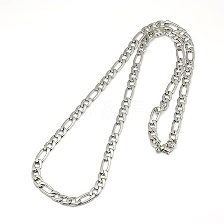 Tarnish Resistant Fashionable 304 Stainless Steel Figaro Chain Necklaces for Men X-STAS-A028-N016P-1