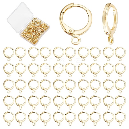 CREATCABIN 50 Pairs Brass Huggie Hoop Earring Findings KK-CN0001-87-1