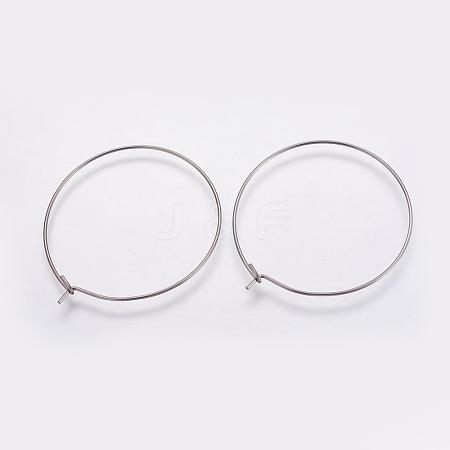 316 Surgical Stainless Steel Hoop Earrings Findings STAS-K146-039-35mm-1