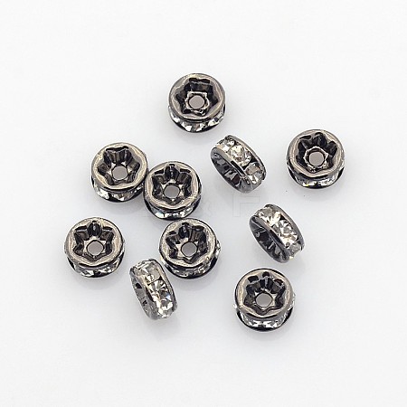 Brass Rhinestone Spacer Beads X-RB-A014-Z5mm-01B-NF-1