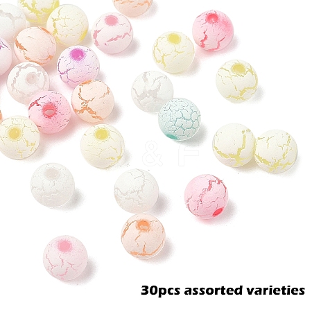 Spray Painted Acrylic Beads OACR-YW0002-49B-1