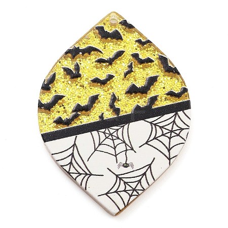 Halloween Printed Acrylic Pendants MACR-M048-02G-1