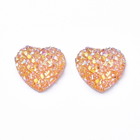 Shining Druzy Resin Cabochons RESI-WH0008-30M-1