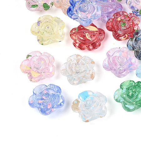 Transparent Spray Painted Acrylic Beads ACRP-T011-05M-1