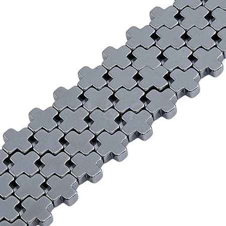 DICOSMETIC 2 Strands Non-magnetic Synthetic Hematite Beads Strands G-DC0001-31-1