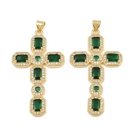 Brass Micro Pave Cubic Zirconia Pendants CU-CBADC6C-13G-05-1