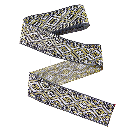 Polyester Jacquard Rhombus Ribbons OCOR-WH0082-141B-1