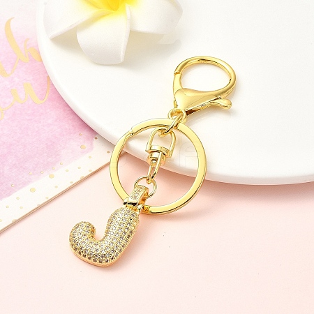 Brass Micro Pave Cubic Zirconia Keychain KEYC-YW00089-10-1