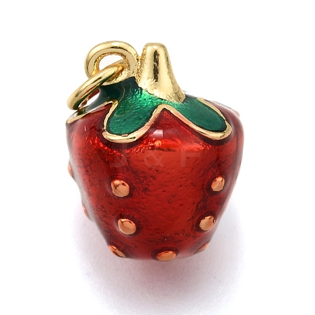 Brass Enamel Pendants KK-K401-47C-G-1