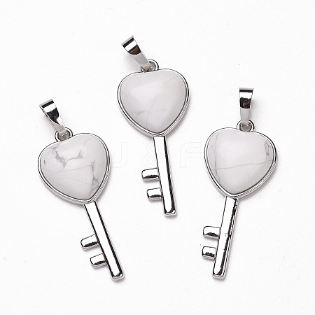 Natural Howlite Pendants G-I321-06P-20-1