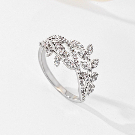 Brass Micro Pave Cubic Zirconia Finger Rings for Women PB9120-7-1