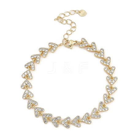 Brass Micro Pave Cubic Zirconia Link Bracelets for Women BJEW-U013-01G-03-1