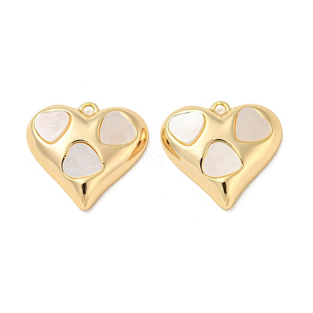 Brass Pendants with Shell KK-H460-13G-1