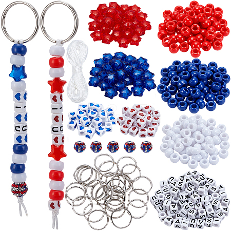 Independence Day DIY Keychain Making Kits DIY-BM0001-35-1