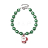 Christmas Theme Imitation Pearl Acrylic Bracelets for Women Girl BJEW-JB11173-1