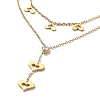 Golden 304 Stainless Steel Cable Chains Double Layer Necklace LS-NJEW-Z027-01A-2