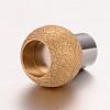 Textured 304 Stainless Steel Column Magnetic Clasps with Glue-in Ends STAS-I045-11G-2