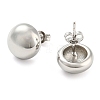 Rack Plating Brass Flat Round Stud Earrings EJEW-P242-08P-2