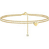 Heart Brass with Crystal Rhinestone Anklets FS-WGC43DA-11-1